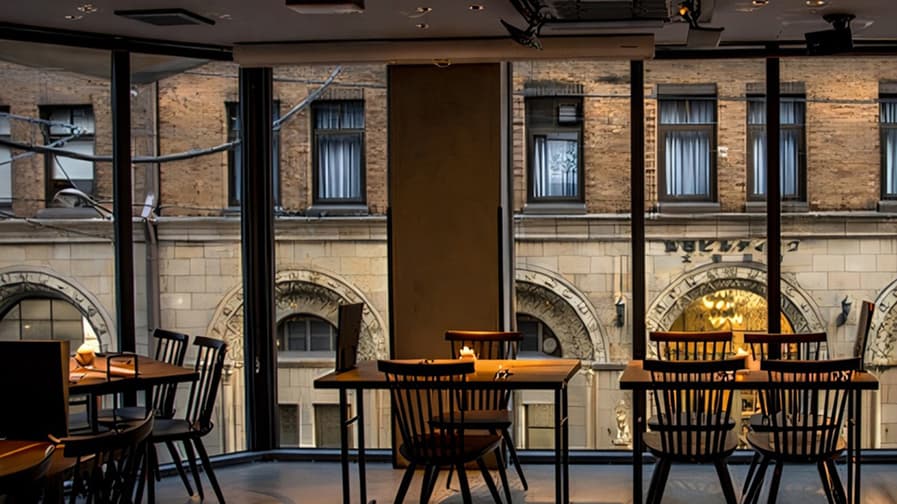 Table seats by the window