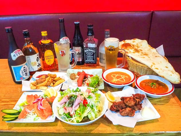 【2H食べ飲み放題コース】生ビール含む!ナン,カレー食べ放題のリーズナブルコース