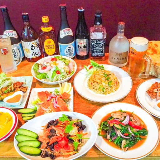 【飲み放題付きタイ料理コース】生ビール含む!ヤムセン始め本格タイ料理コース