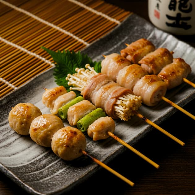 【会社宴会・打ち上げ】串盛り5種と鮮魚 全9品+《2H飲み放題》 3,800円
