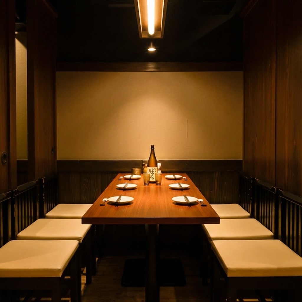 居酒屋 楽屋 落ち着いた照明の個室席(貸切20〜50名)
