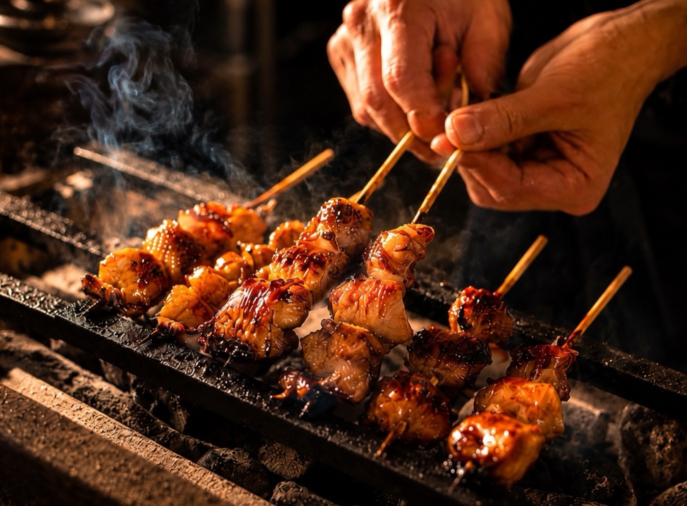 全席個室 炭火焼き鳥 鳥ごころ 渋谷本店 備長炭で焼く串焼き